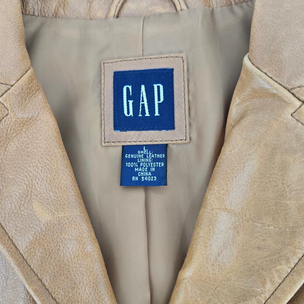 GAP Vintage Y2K Genuine Leather Blazer Jacket (SPR-2002) - Picture 2 of 4